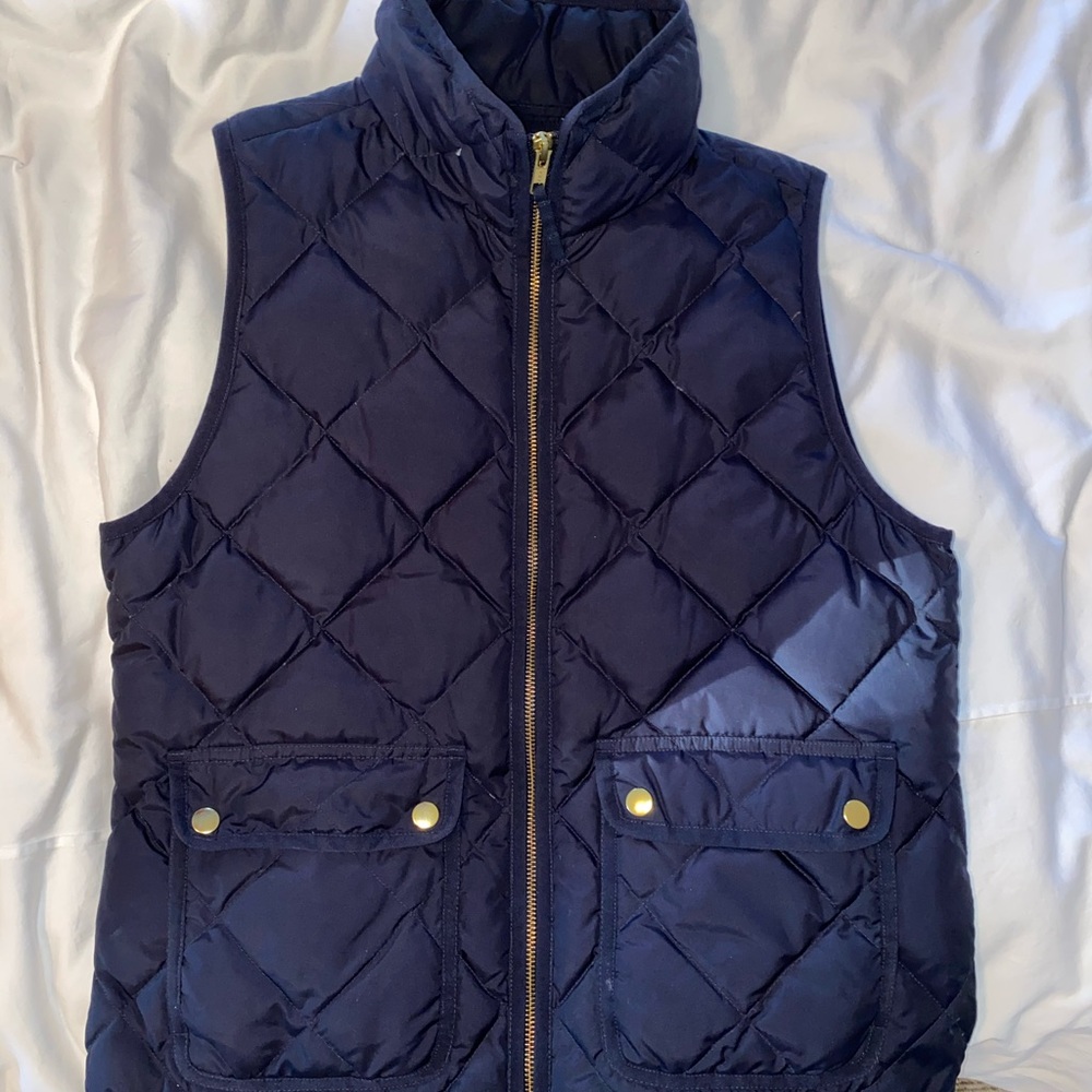 Navy Quilted Jcrew vest - S